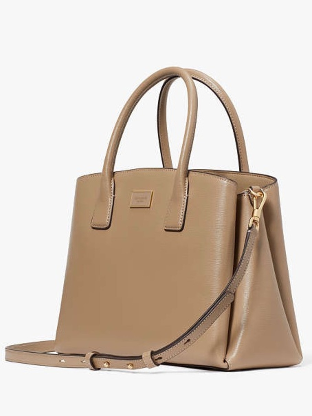 Kate Spade Serena Saffiano Leather Satchel Bag Neutral Tan Parchment Crossbody